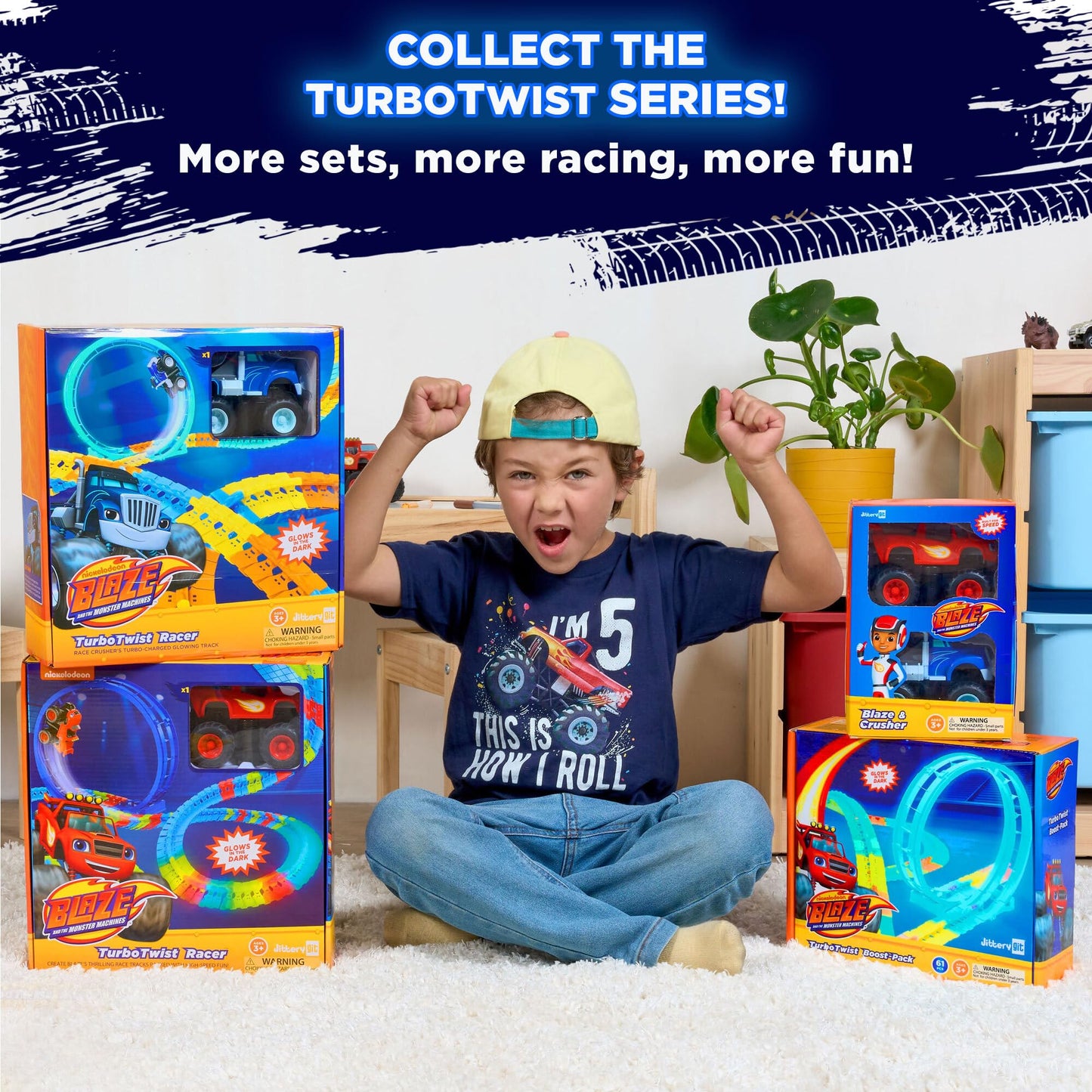 Blaze and Crusher Monster Turbo Truck Rechargeable 1:24 Racers Toy - Blaze and the Monster Machines Christmas & Birthday Gifts for Kids, Boys,