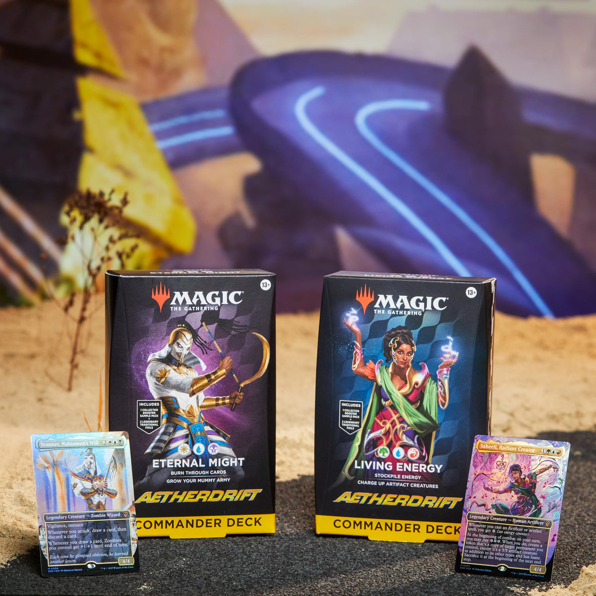 Magic: The Gathering Aetherdrift Commander Deck Bundle - 2 of Each Deck (2 Living Energy + 2 Eternal Might)