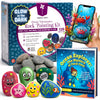Pinwheel Crafts Glow in the Dark Rock Painting Kit with Interactive AR Storybook - 128pc Arts & Crafts Set for Kids - Augmented Reality Educational