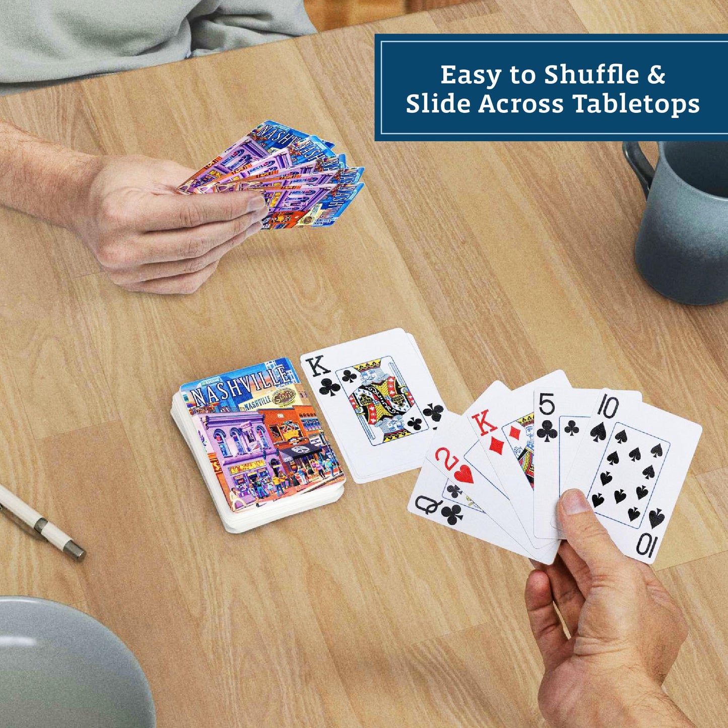 Boardwalk Puzzles Premium Featherlight Unique Playing Cards, Fun Themed Deck for Home and Travel | Nashville Music City