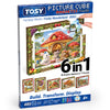 TOSY Picture Cube Fruity Wonderland: 6-in-1 Magnetic Picture Puzzle, 80 Blocks, 480 Puzzle Faces, 0.6in, B062, Seamless UV Art, Display-Ready Frame