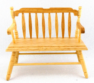 Melody Jane Dolls Houses Dollhouse Miniature Oak Deacons Bench