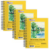U.S. Art Supply 5.5" x 8.5" Premium Heavyweight Watercolor Paper Pad, Pack of 3 (30 Sheets Each), 140lb (300gsm) - Spiral Bound, Cold Pressed