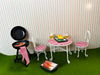 1:12 Miniature BBQ Grill Oven with Accessories Table Chairs, Fake Food Scene Model for Diorama Building