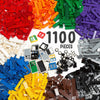 Play Platoon 1100 Pieces Building Bricks Set - 10 Classic Color Blocks - Bulk Building Blocks Compatible with Major Brands - 14 Different Shape Bricks