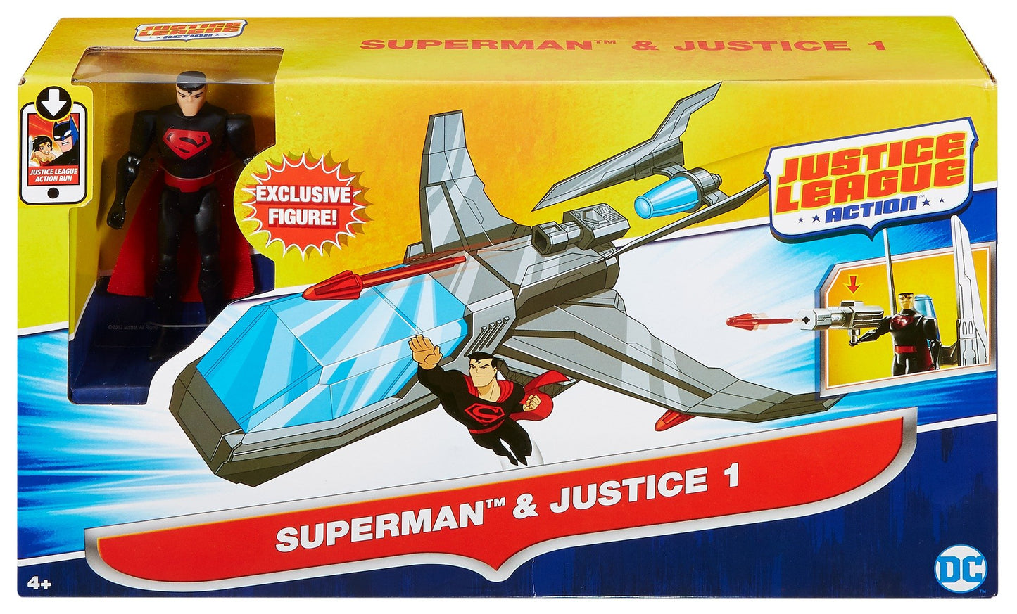 DC Justice League Action Superman & Justice 1 Vehicle, 4.5"