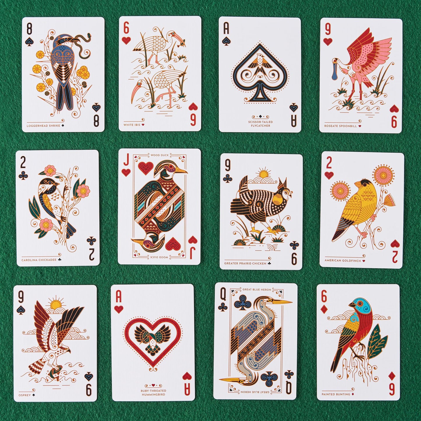 Underdog Games Bird in the Hand Themed Playing Cards | 54 Pieces of Stunning Custom Art | Unique Bird on Every Card in The Deck