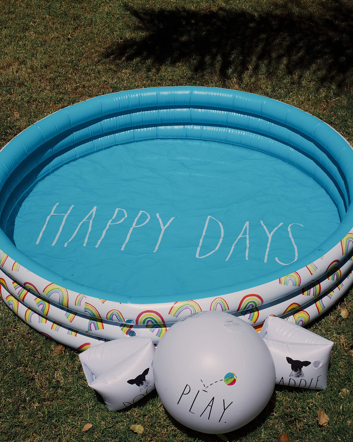 Rae Dunn x CocoNut Float Mini Pool with Rainbow Graphics, Happy Days Theme
