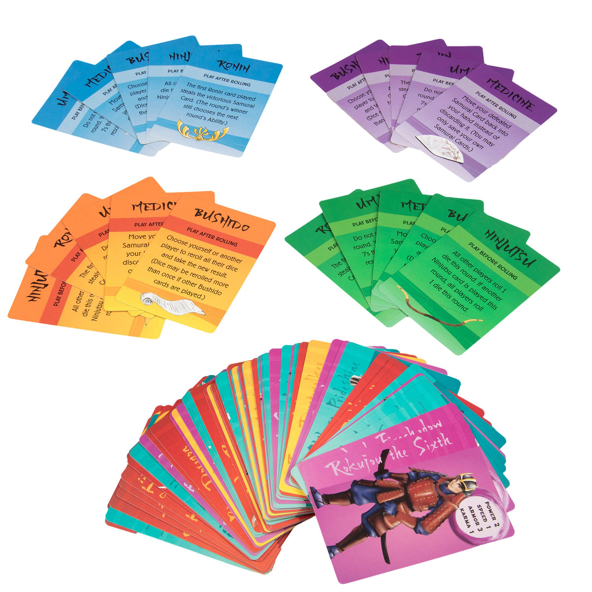 Sixteen Samurai - an Epic Battle Between Rival Clans - Fast Action Card Game - 2 to 4 Players - Fun Family Game for Kids & Adults, Ages 8 an up by