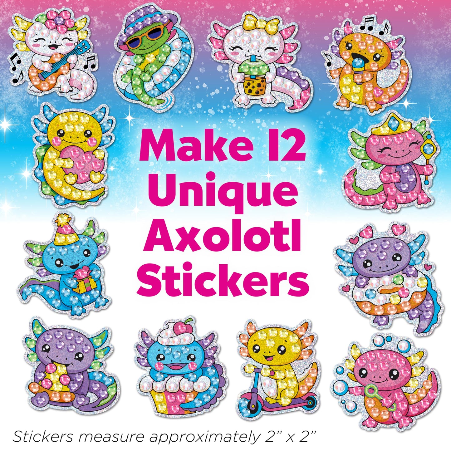 Creativity for Kids Big Gem Diamond Painting Axolotl| Mindful Summer Fun | Great Back to School Activities | Girl Toys and Crafts for Ages 6-8+