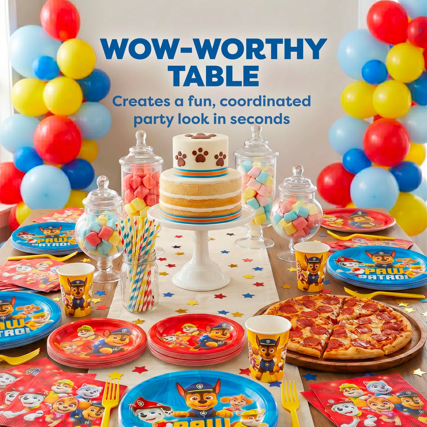 Unique Paw Patrol Birthday Decorations - Complete Party Tableware Set