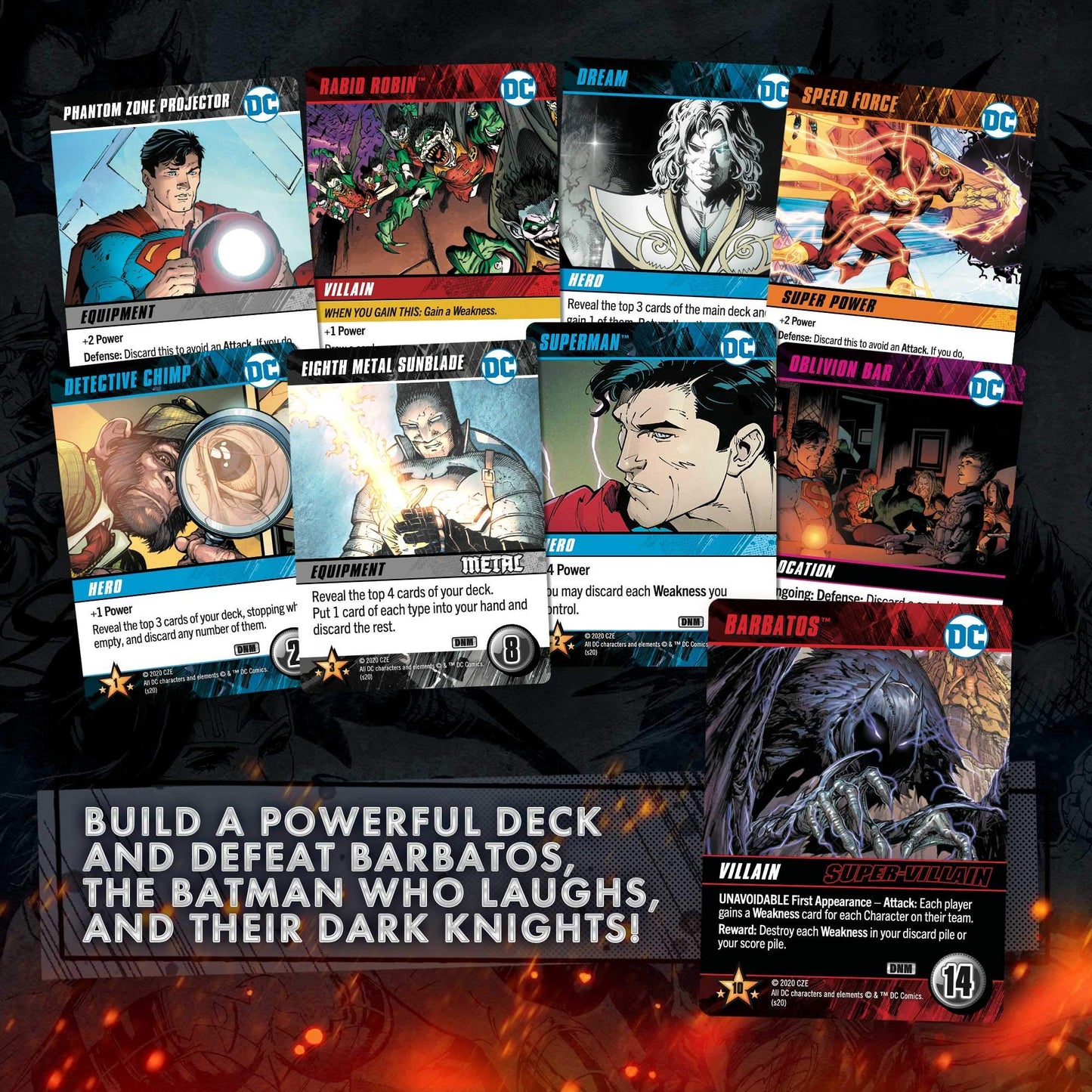 DC Deck Building Game - Dark Nights Metal - Defeat The Batman Who Laughs and his Dark Knights - for 2 to 5 Players - Ages 15+ - Cryptozoic