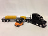 Peterbilt 387 Flatbed w/Forklift & Hay Bale Diecast 1:43 Replica,New Ray Toy SS-15123J