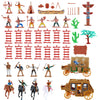 NWFashion 55PCS/Set West Cowboys American Indians Plastic Figure Playset Accessories