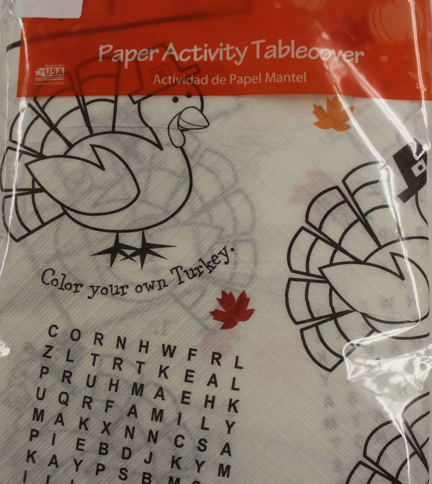 Thanksgiving Table Cloth Paper Children's Activity Tablecover