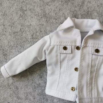 SSbeauty M 1:6 Scale Jeans Coat Jacket for 12" TBLeague Phicen Male Female Toy Action Figure Doll Clothes (White)
