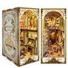 DIY Book Nook Kit - Bookend Diorama with LED - 3D Wooden Puzzle DIY Miniature House Kits - Bookshelf Insert Decor - Booknook Dollhouse Crafts Hobbies
