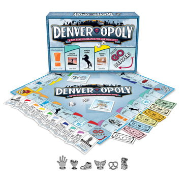Late for the Sky Denver-opoly Board Game - City Edition Property Trading Game for Family Fun, 2-6 Players, Strategy and Luck, Fast 60-Minute Option