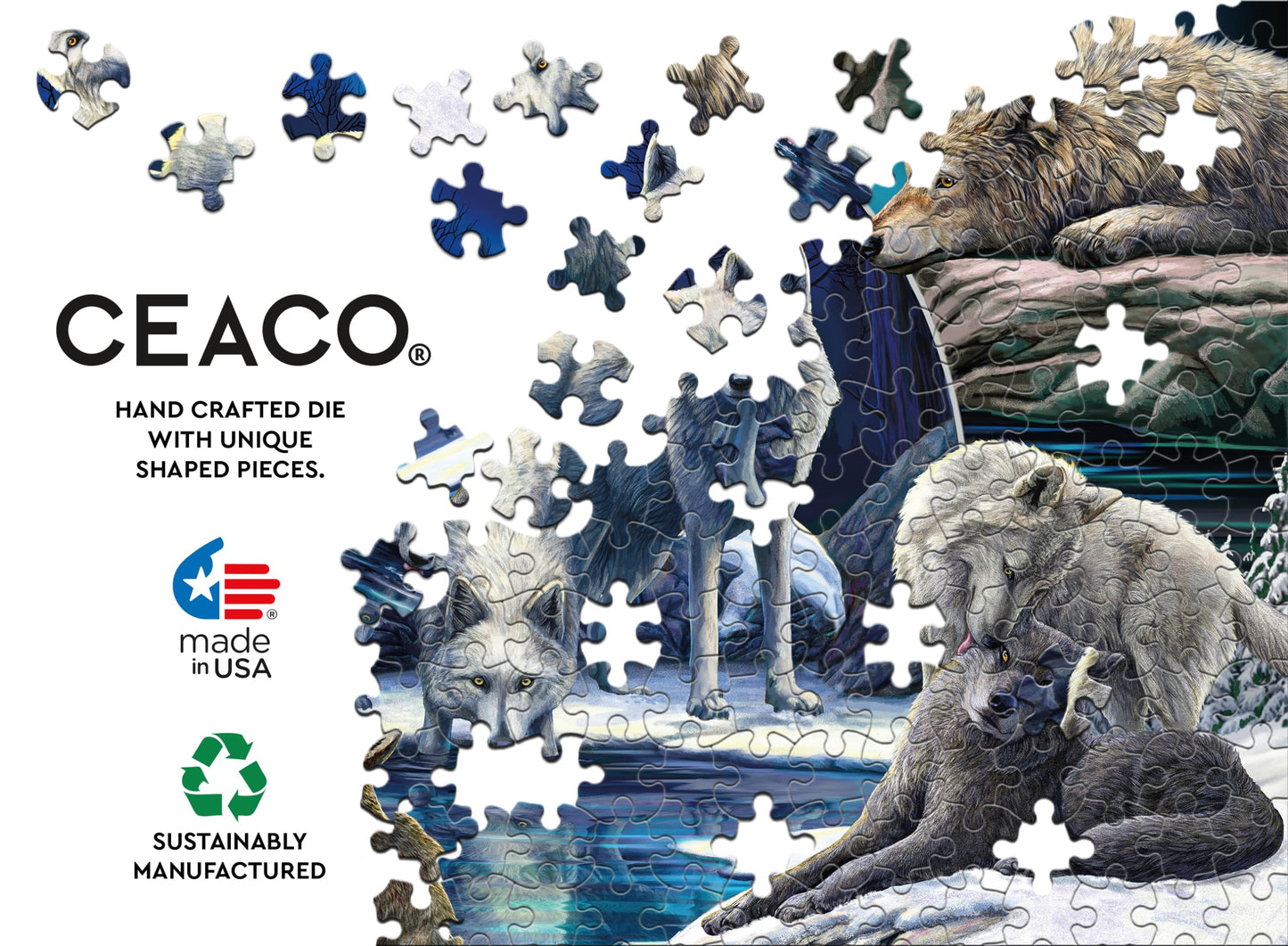 Ceaco - Lisa Parker - Wild - Wild Wolves Collage - 1000 Piece Jigsaw Puzzle