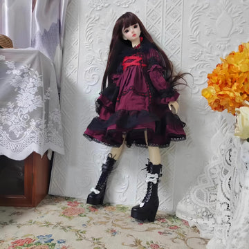 YHYQiFei Bjd Doll Clothes for 1/3 1/4 1/6 Handmade Cute Skirts Suitable for 11.8 18 24 inch BJD SD Doll Gifts for Doll Lovers (Red, 1/6)