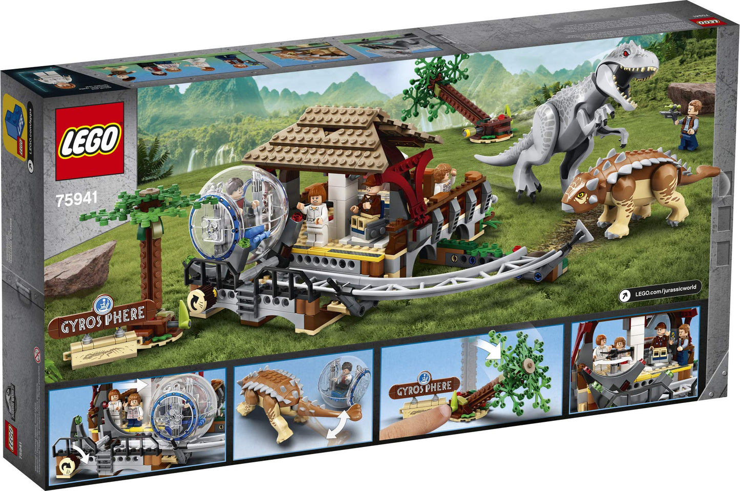 LEGO Jurassic World Indominus rex vs. Ankylosaurus 75941 Awesome Dinosaur Building Toy for Kids, Featuring Jurassic World Character Minifigures for