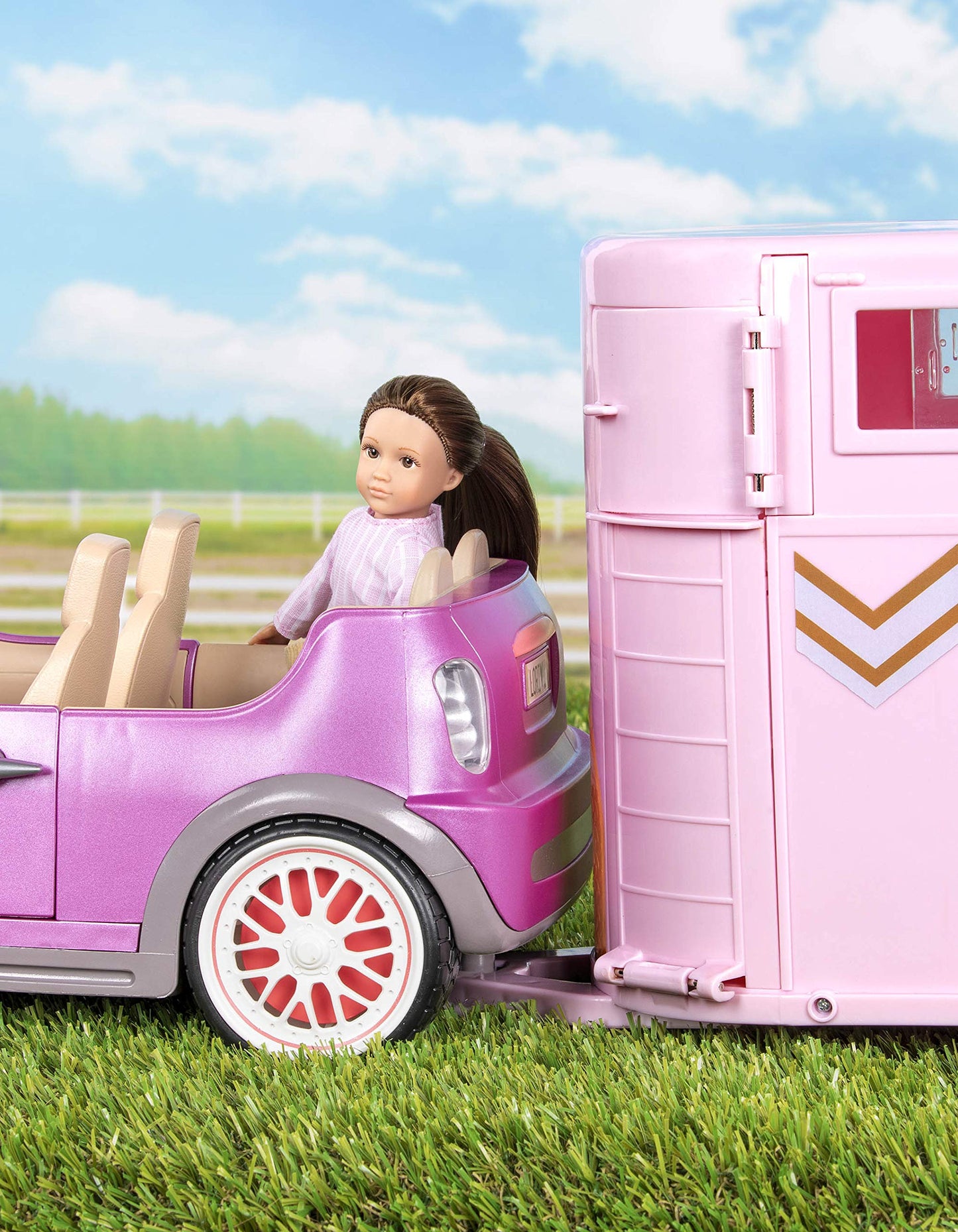 Lori - Hoofing It - Horse Trailer - Play Set for 6-Inch Horses & Mini Dolls - Horse Accessories - Saddle, Bridle, Brush & More - 3+ Years