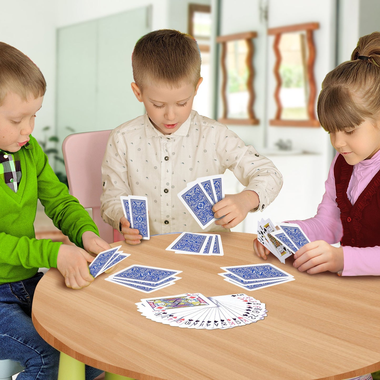Gamie Jumbo Playing Cards Deck- 3 Inches X 5 Inches- Oversized Big Poker Card Set - Huge Casino Game Cards for Kids, Men, Women and Seniors- Great