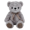 WEIGEDU Classic Fluffy Teddy Bear Plush Toys Stuffed Animals with Vintage Lattice Tie for Kids Babies Birthday Bedtime, 11.8 inches Gray