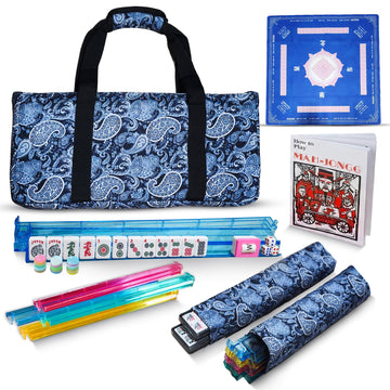 Emerald7 American Mahjong Tile Set with Mat - Premium Quality Melamine Mahjong Set with 166 Scratch-Resistant Tiles, Complete Accessories,