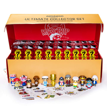Ryan’s World Road Trip 53 pc Complete Figure Set + Bonus Figure, Mystery Figures For All 50 States, Ultra-Rare Figures, Surprise Exclusive Micro State