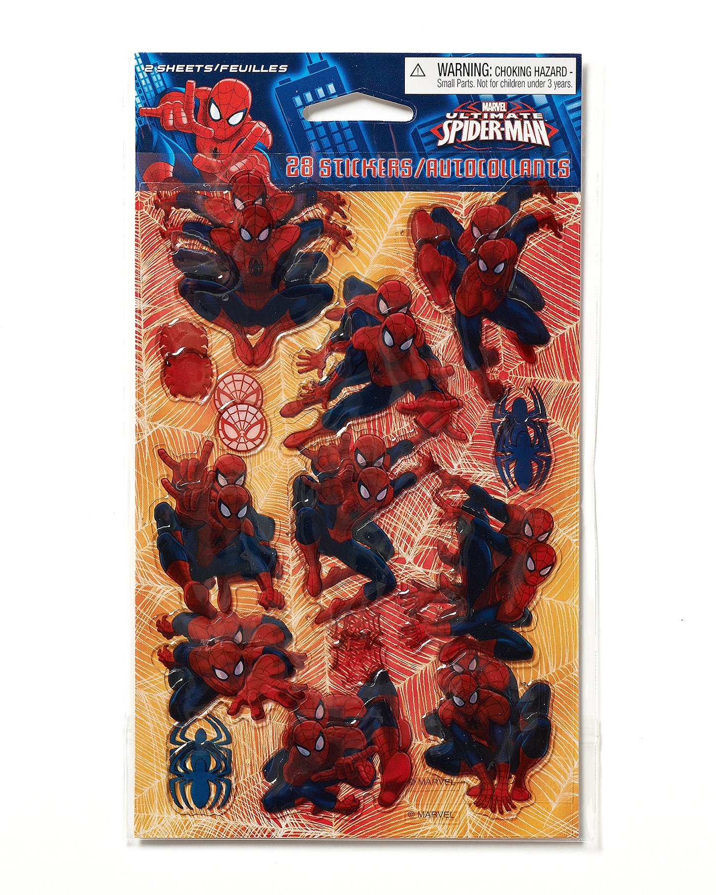 Marvel Spiderman Sticker Sheets, 2 Count, Party Supplies