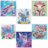 ADEFCSD 6-piece Set 5D Adult Diamond Painting Set, Suitable for Children Beginners, Cute Animal DIY Diamond Painting Mosaic Gemstone Art, Home wall