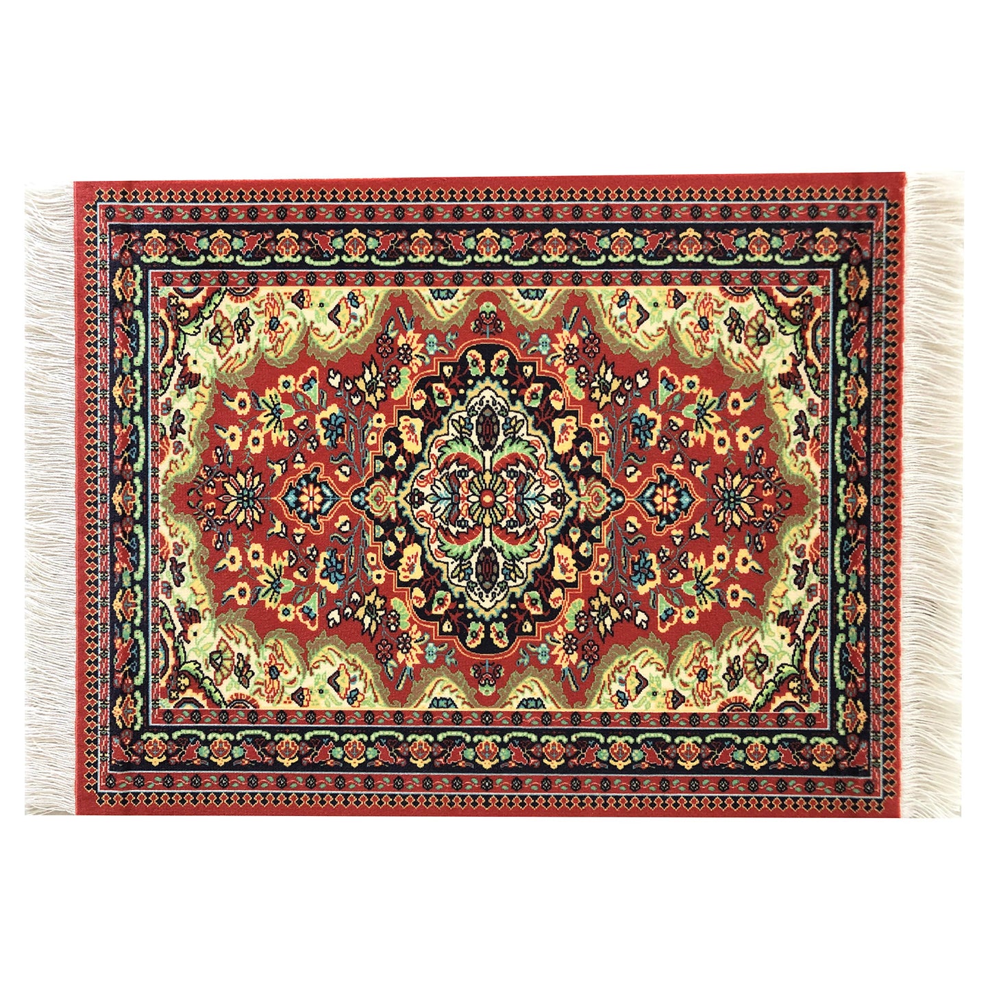 Set of 4 Dollhouse Area Rugs - Miniature Carpet Accessories for Doll Houses, 10 x 7 Inch Rectangular Floor Décor, Oriental Style