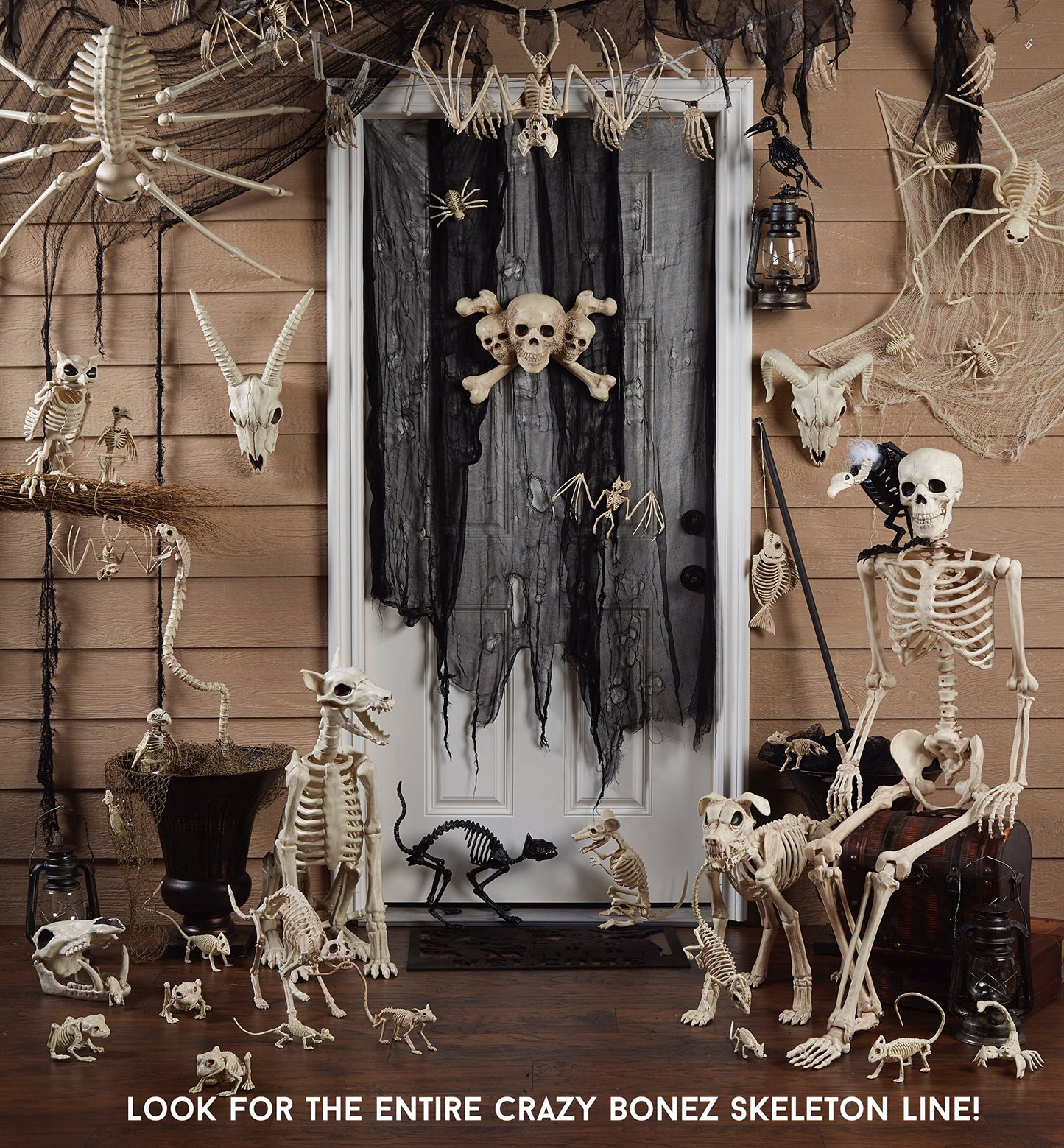 Crazy Bonez Large Rat Skeleton Halloween Decoration, Crawling Animal Yard Decoration Indoor Outdoor, 14"