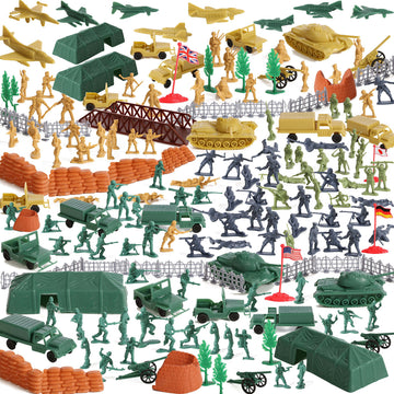 IQ Toys Huge 300 piece Military Base Set, 200 Soldiers & 100 Army Accessories in a Storage Container