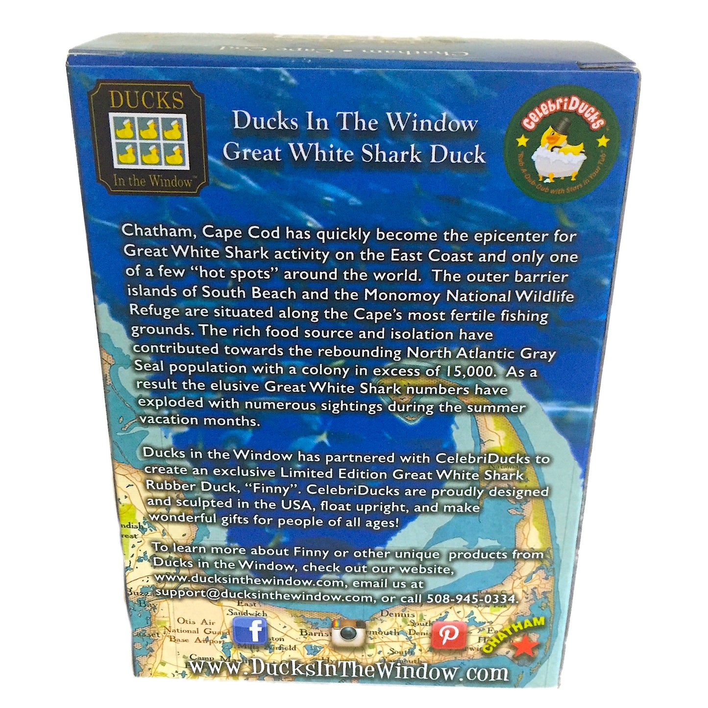 Ducks in the Window Celebridcucks Finny The Great White Shark Rubber Duck Bath Toy