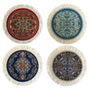 Set of 4 Round Dollhouse Rugs - Miniature Carpet Accessories for Doll Houses, 5 Inch Diameter Floor Décor, Oriental Style