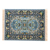 Dollhouse Area Rug - Blue Miniature Carpet Accessory for Doll Houses, 10 x 7 Inch Rectangular Floor Décor, Oriental Style