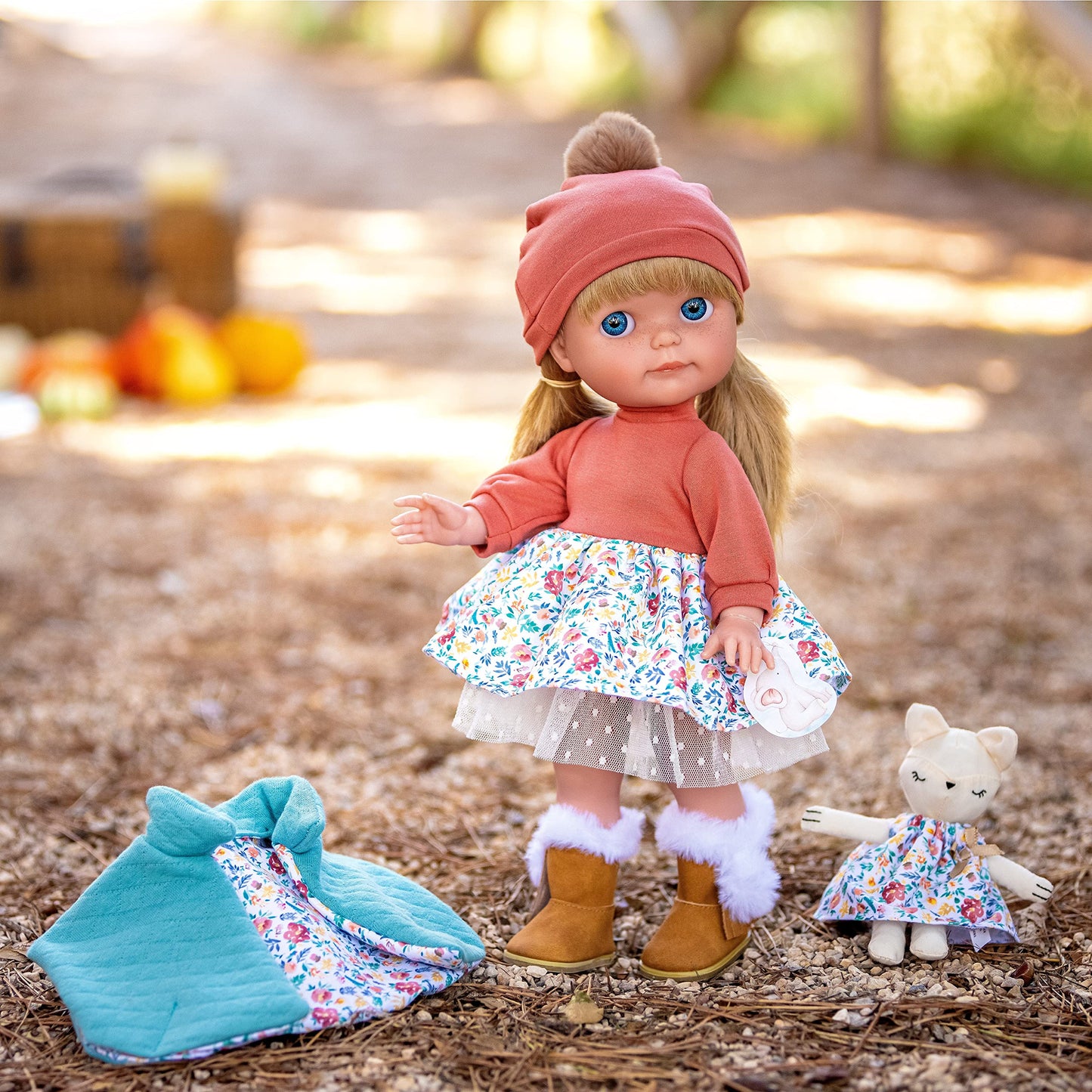JC Toys Chloe by Berenguer | 15" Nature Collection Fashion Doll | Long Blonde Hair | Multi Piece Removable Fasion Outfit | All Vinyl Posable Doll |