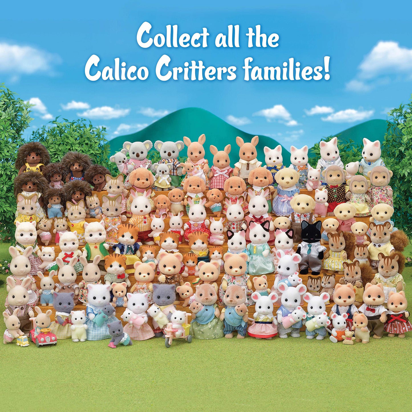 Calico Critters Walnut Squirrel Family - Set of 4 Collectible Doll Figures for Children Ages 3+