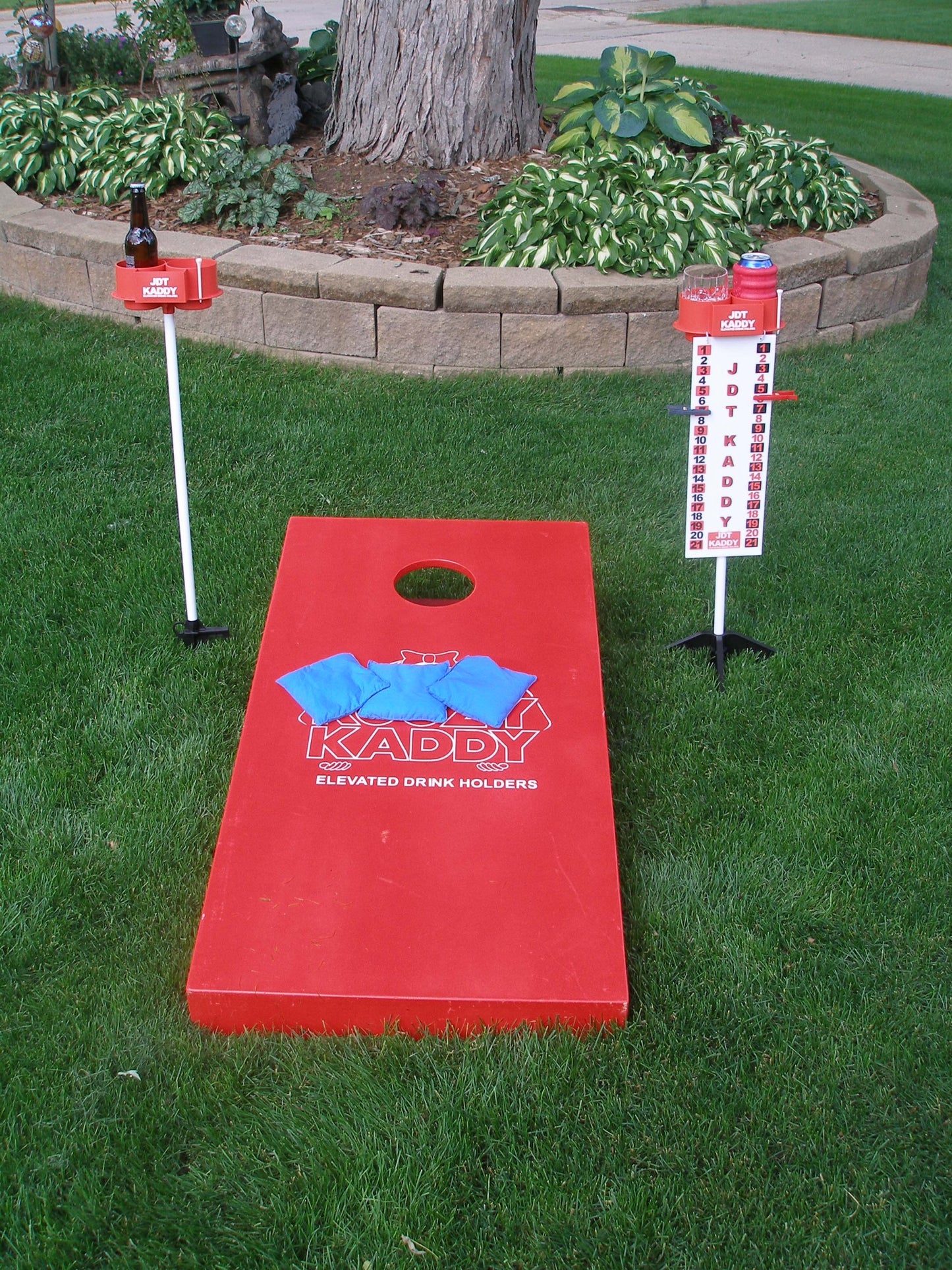 JDT Kaddy Elevated Drink Holders (Set of 2) - with Tournament Scoreboard.