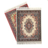 Set of 2 Dollhouse Area Rugs - Miniature Carpet Accessories for Doll Houses, 10 x 7 Inch Rectangular Floor Décor, Oriental Style