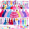 110PCS Doll Clothes and Accessories for 11.5 inch Dolls -Princess Gowns, Fashion Dresses, Slip Dresses, Top, Pants, Jumpsuit, Swimsuits, Shoes