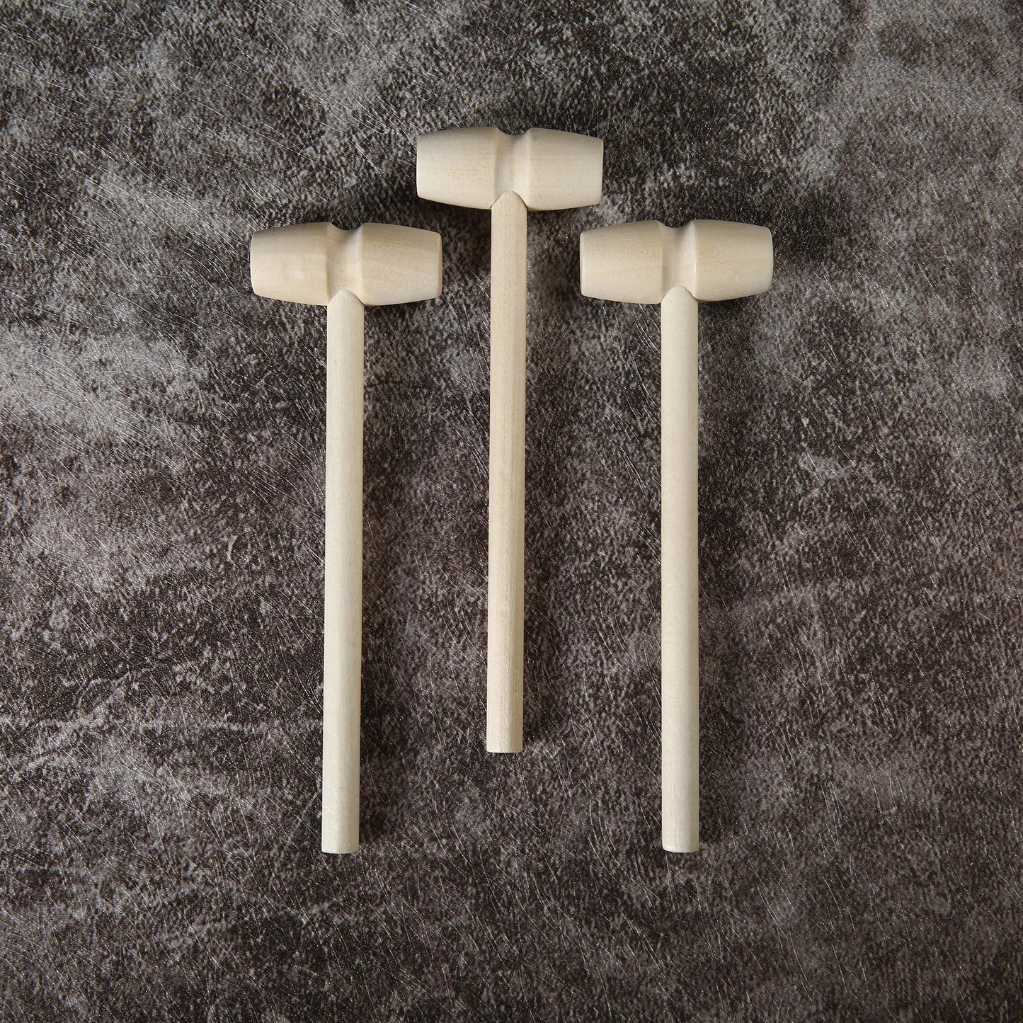 50 Pcs Mini Wooden Hammers for Breakable Chocolate Bulk, Natural Wood Toy Mallets for Kids