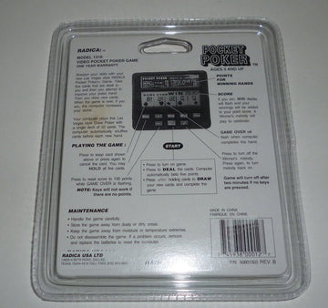 Radica Pocket Poker: Royal Flush 3000 - Handheld Electronic Poker Game - Black