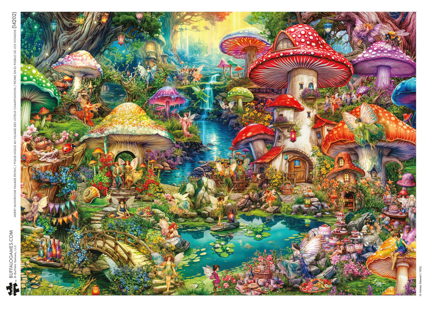 Buffalo Games - Merry Mushroom Village Picnic - 1000 Piece Jigsaw Puzzle
