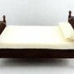 Melody Jane Dollhouse Dark Oak Wood Framed Double Bed Miniature 1:12 Bedroom Furniture