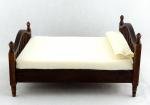 Melody Jane Dollhouse Dark Oak Wood Framed Double Bed Miniature 1:12 Bedroom Furniture