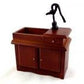 Dollhouse Walnut Victorian Sink Unit w Hand Pump Miniature Kitchen Furniture