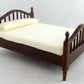 Melody Jane Dollhouse Dark Oak Wood Framed Double Bed Miniature 1:12 Bedroom Furniture